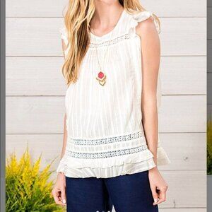 Matilda Jane Medium NWT White Morning Dew Sleeveless Top